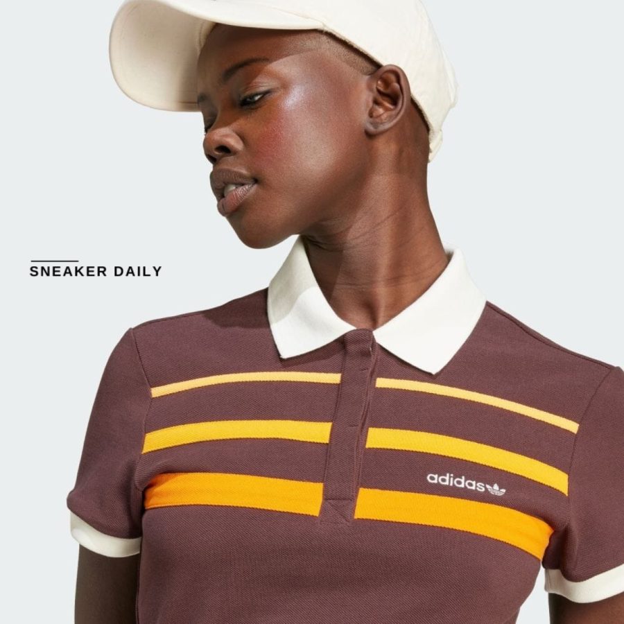 áo adidas '80s slim polo shirt - shadow brown jc6175