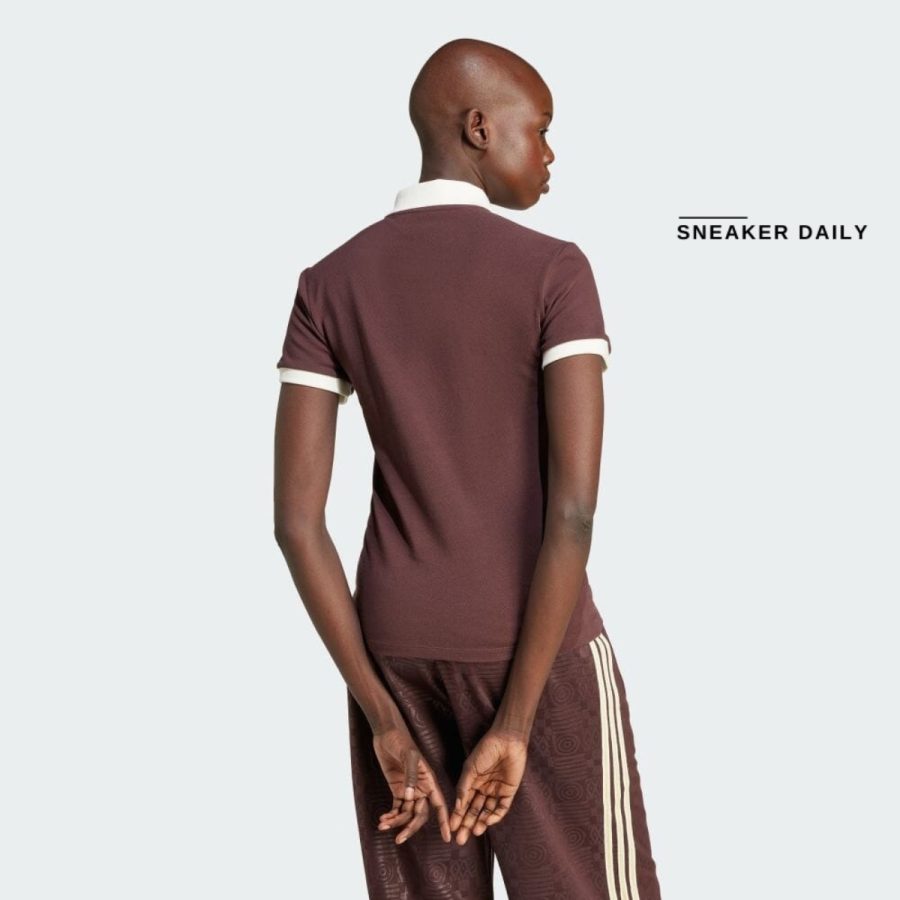 áo adidas '80s slim polo shirt - shadow brown jc6175