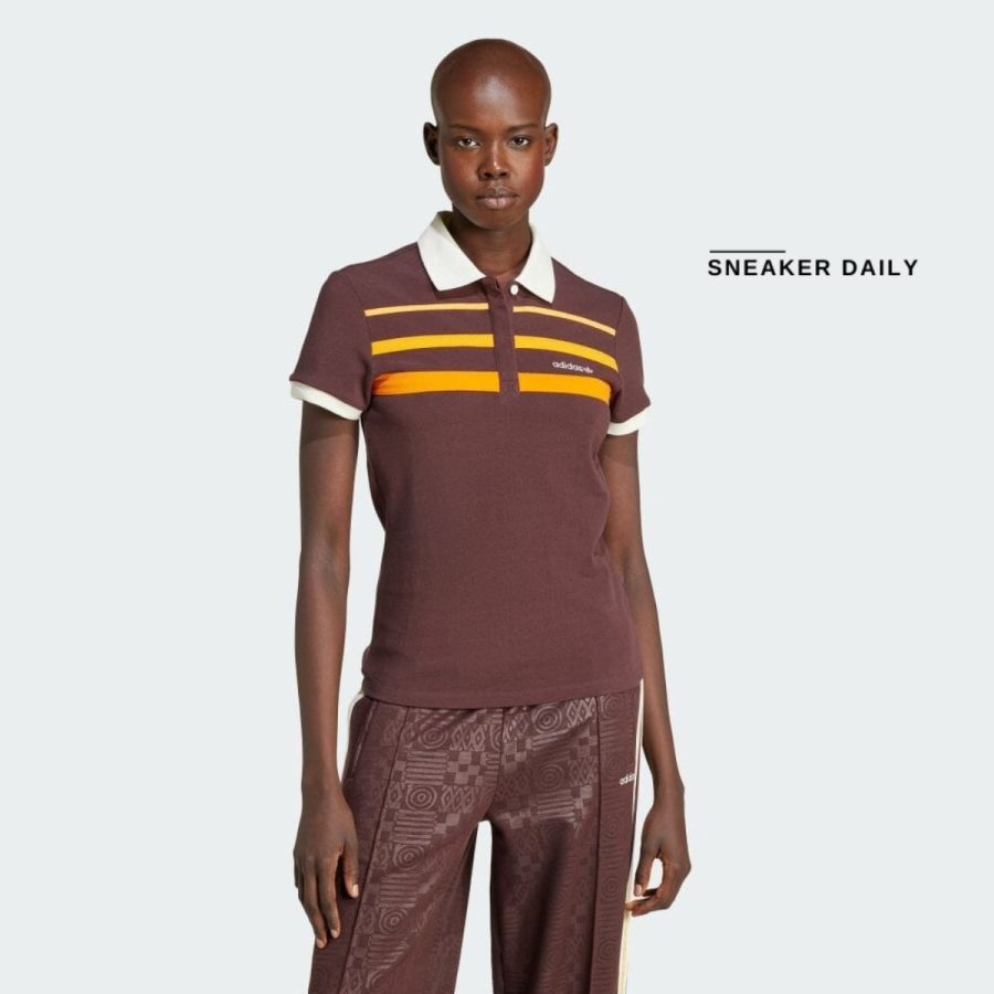 áo adidas '80s slim polo shirt - shadow brown jc6175