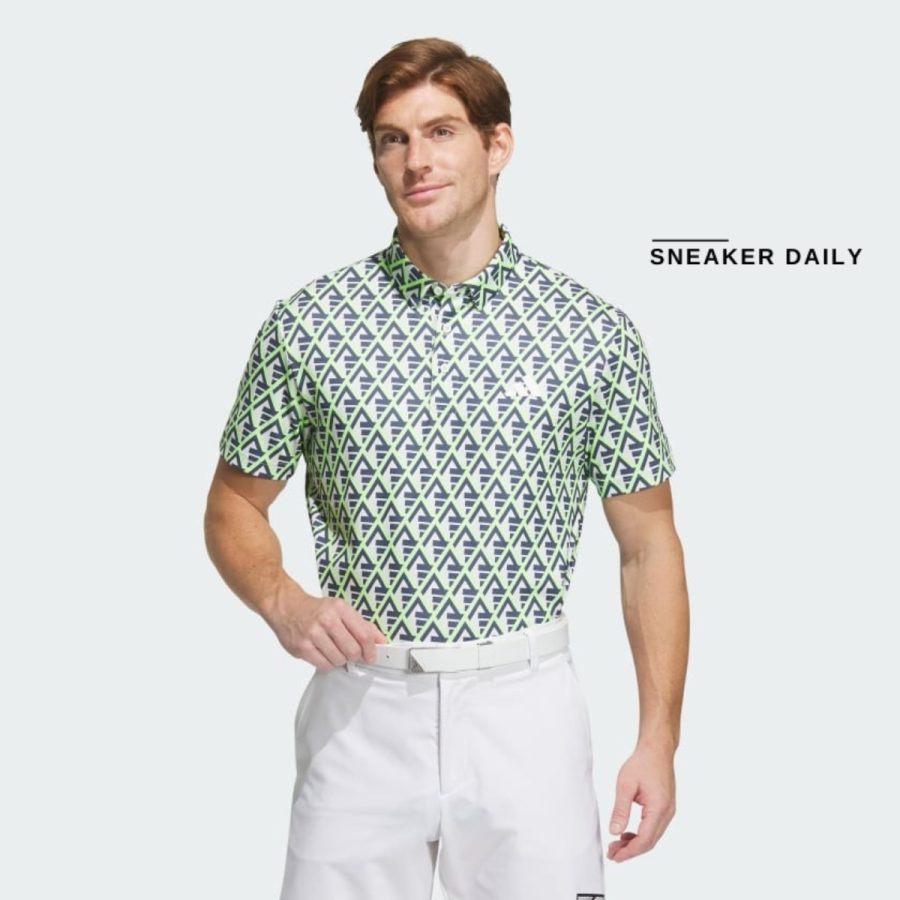 áo adidas aeroready aop sleeve polo shirt - crystal jade in9040