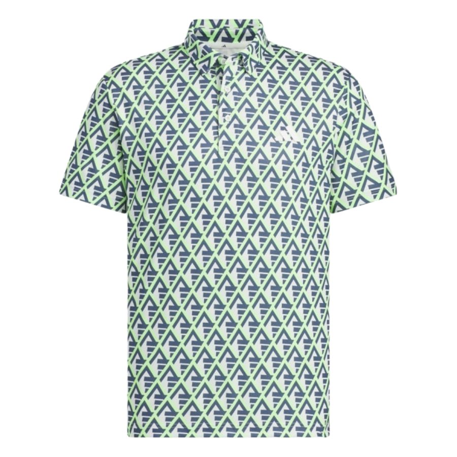 áo adidas aeroready aop sleeve polo shirt - crystal jade in9040