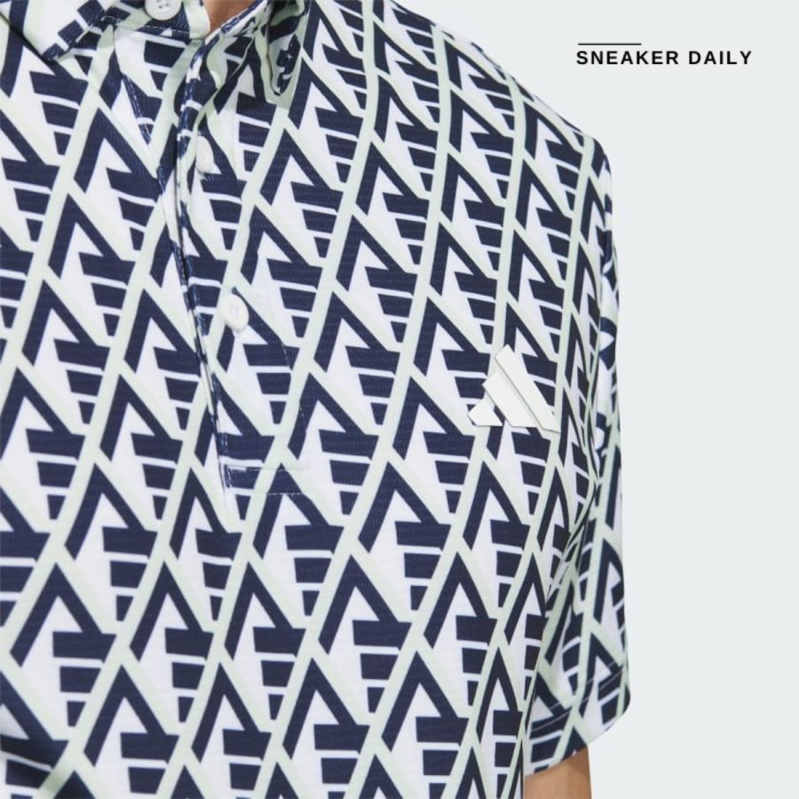 áo adidas aeroready allover print polo shirt - white in9039
