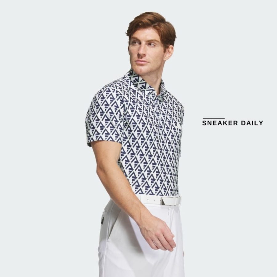 áo adidas aeroready allover print polo shirt - white in9039