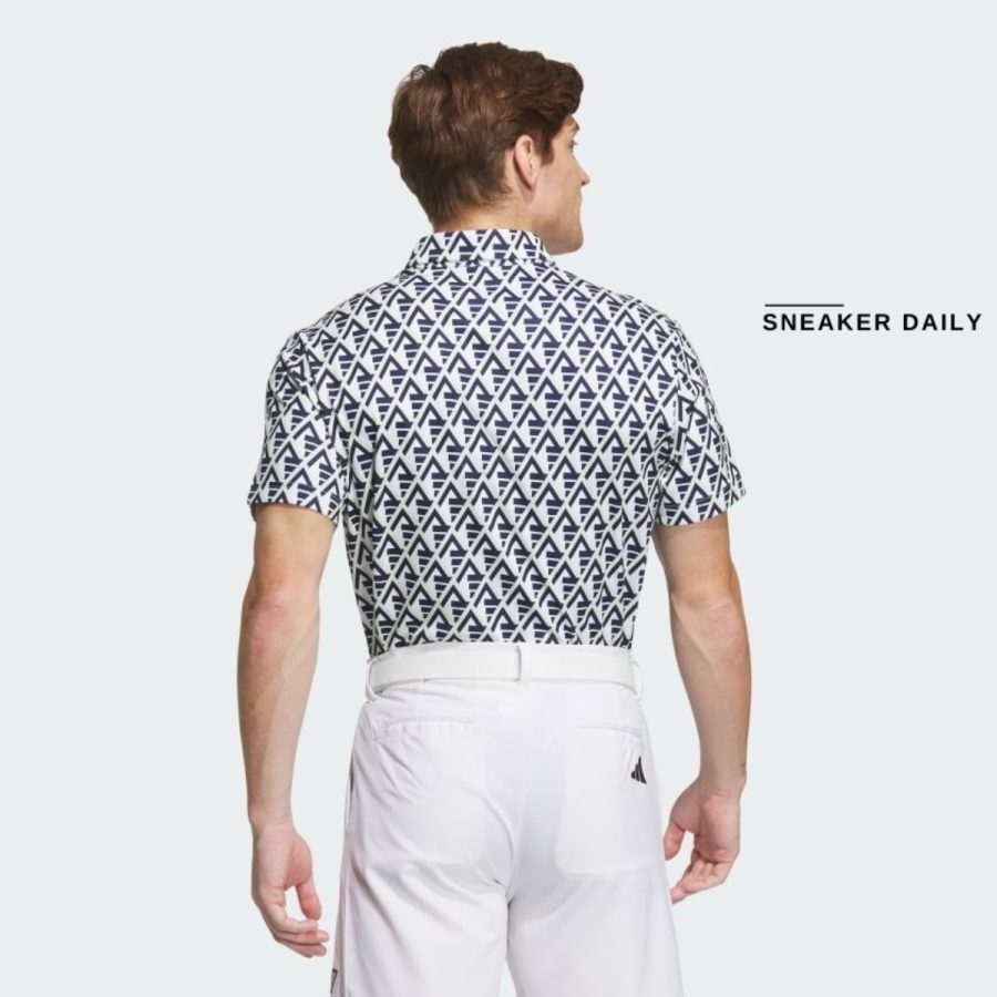 áo adidas aeroready allover print polo shirt - white in9039