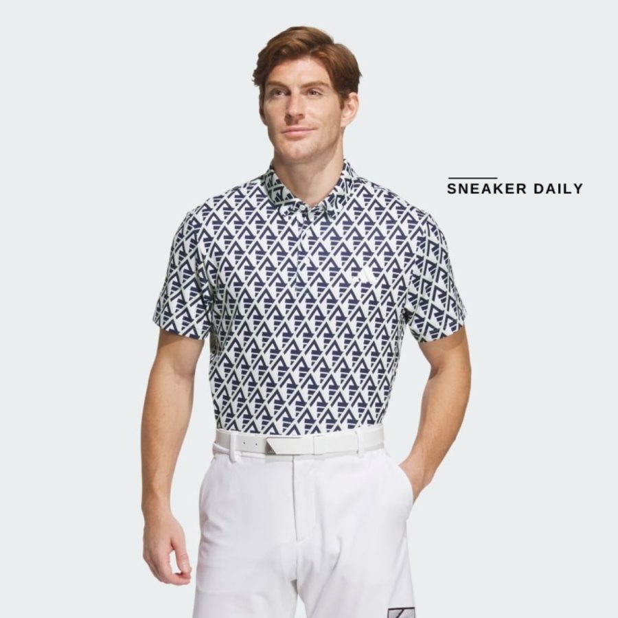 áo adidas aeroready allover print polo shirt - white in9039