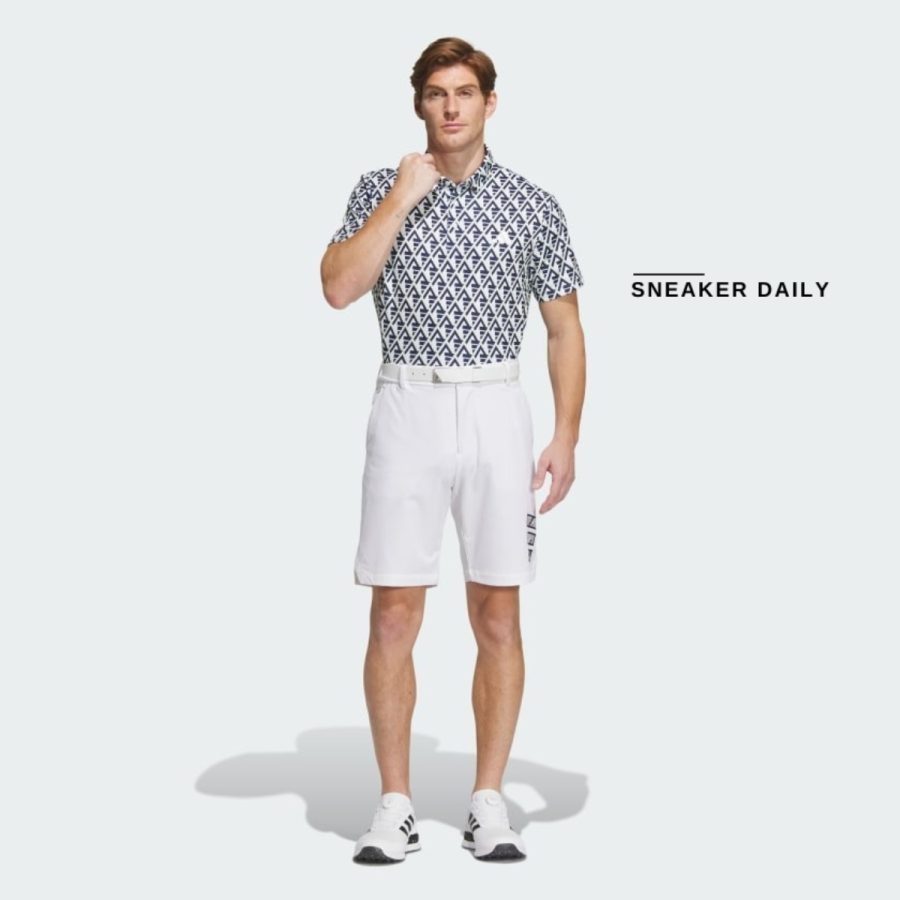 áo adidas aeroready allover print polo shirt - white in9039