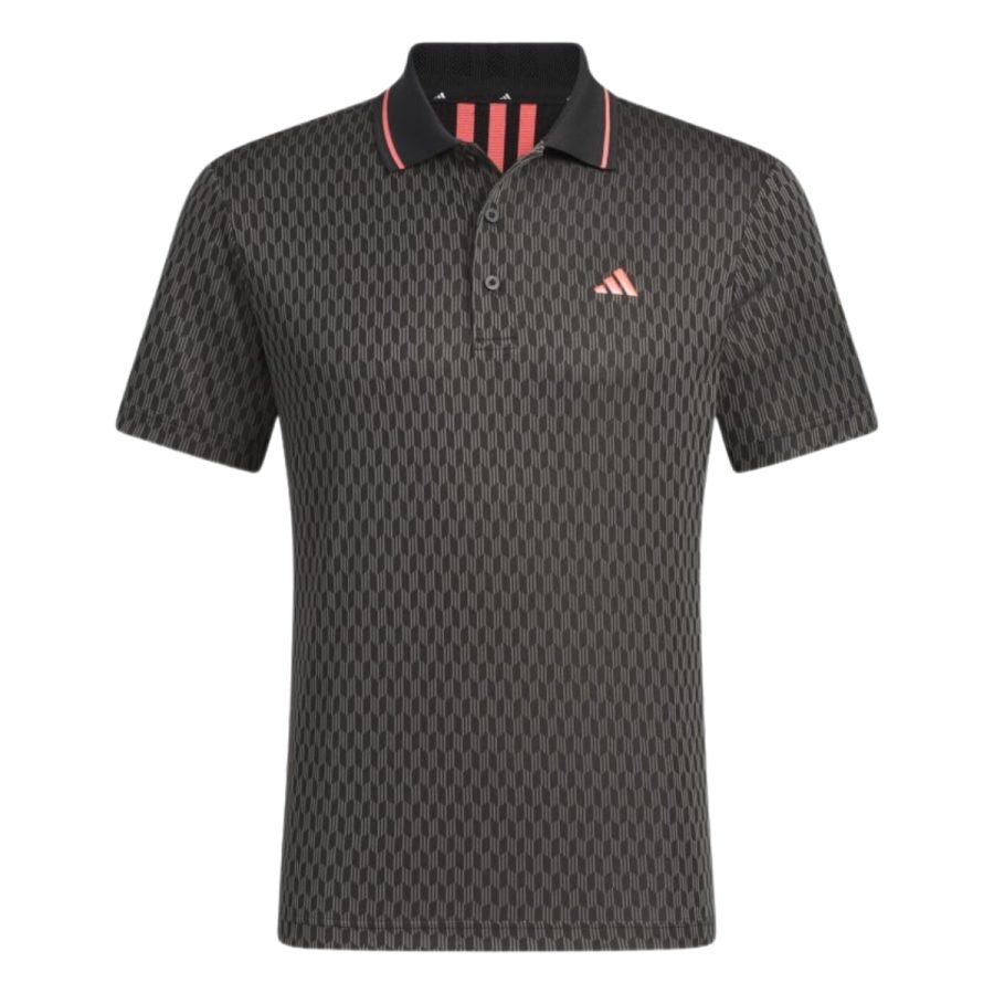 áo adidas aeroready jacquard short sleeve polo shirt - black in6648