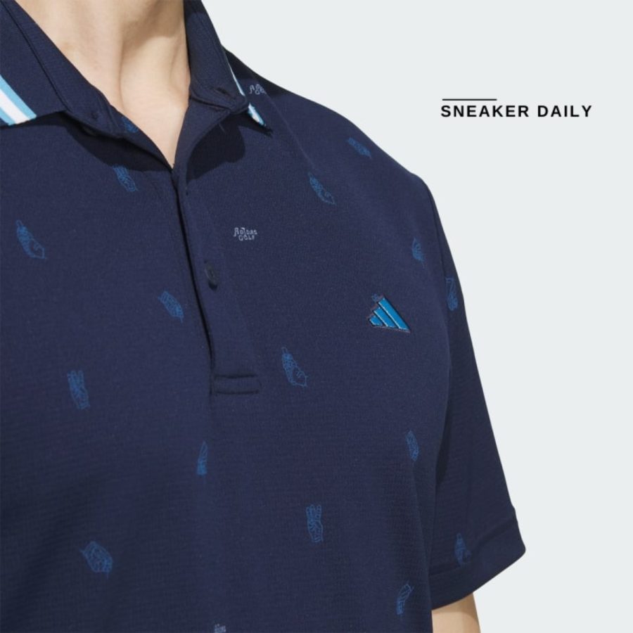 áo adidas aeroready playgreen monogram short sleeve polo shirt - collegiate navy in9048