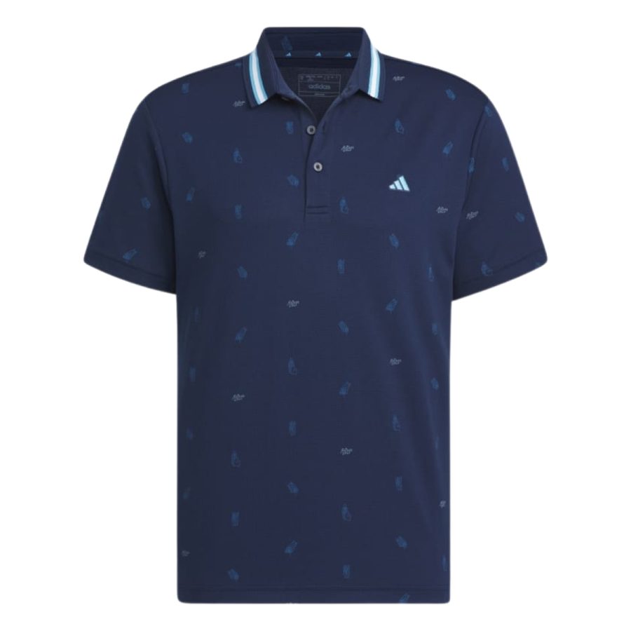 áo adidas aeroready playgreen monogram short sleeve polo shirt - collegiate navy in9048