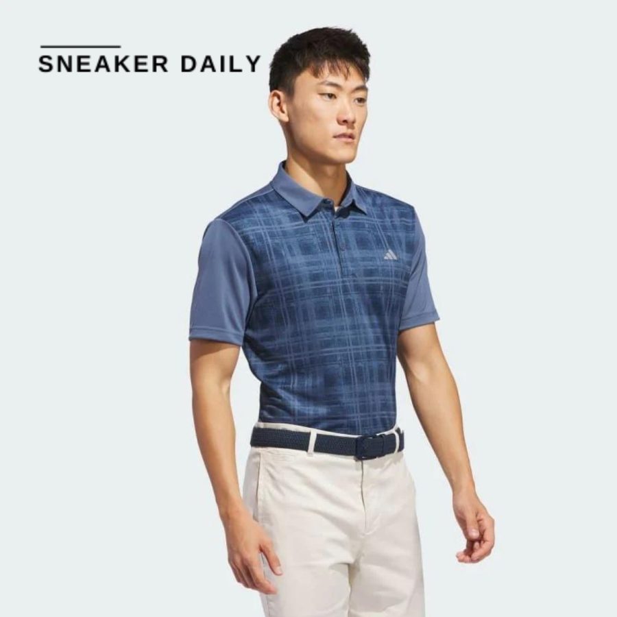áo adidas front polo shirt - blue iu4349