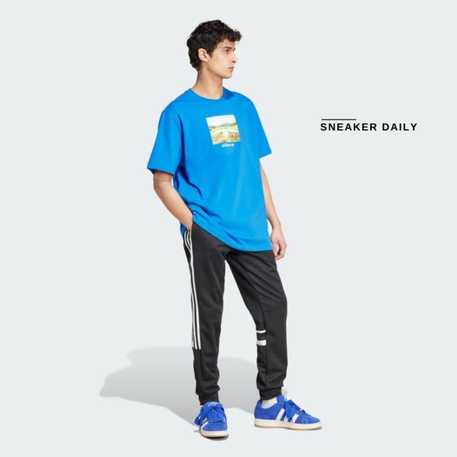 áo adidas graphic tee - blue jf2859