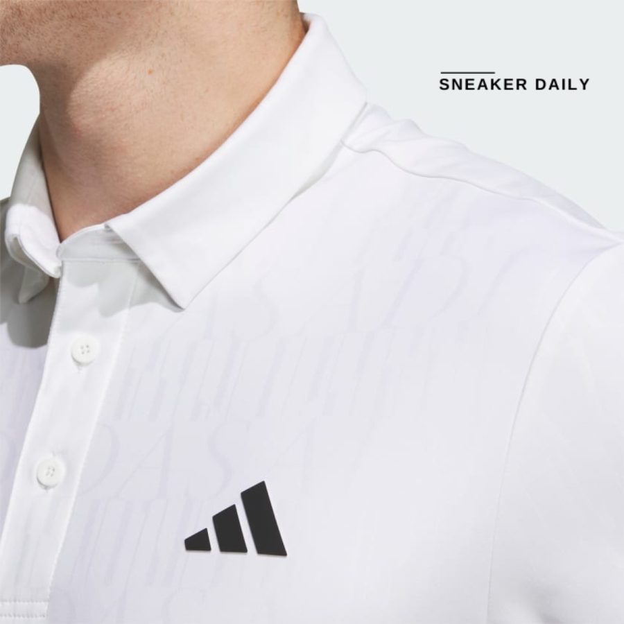 áo adidas heat.rdy debossed golf polo shirt - white in9034