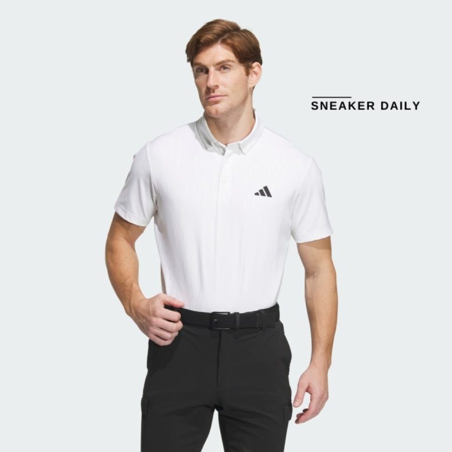 áo adidas heat.rdy debossed golf polo shirt - white in9034