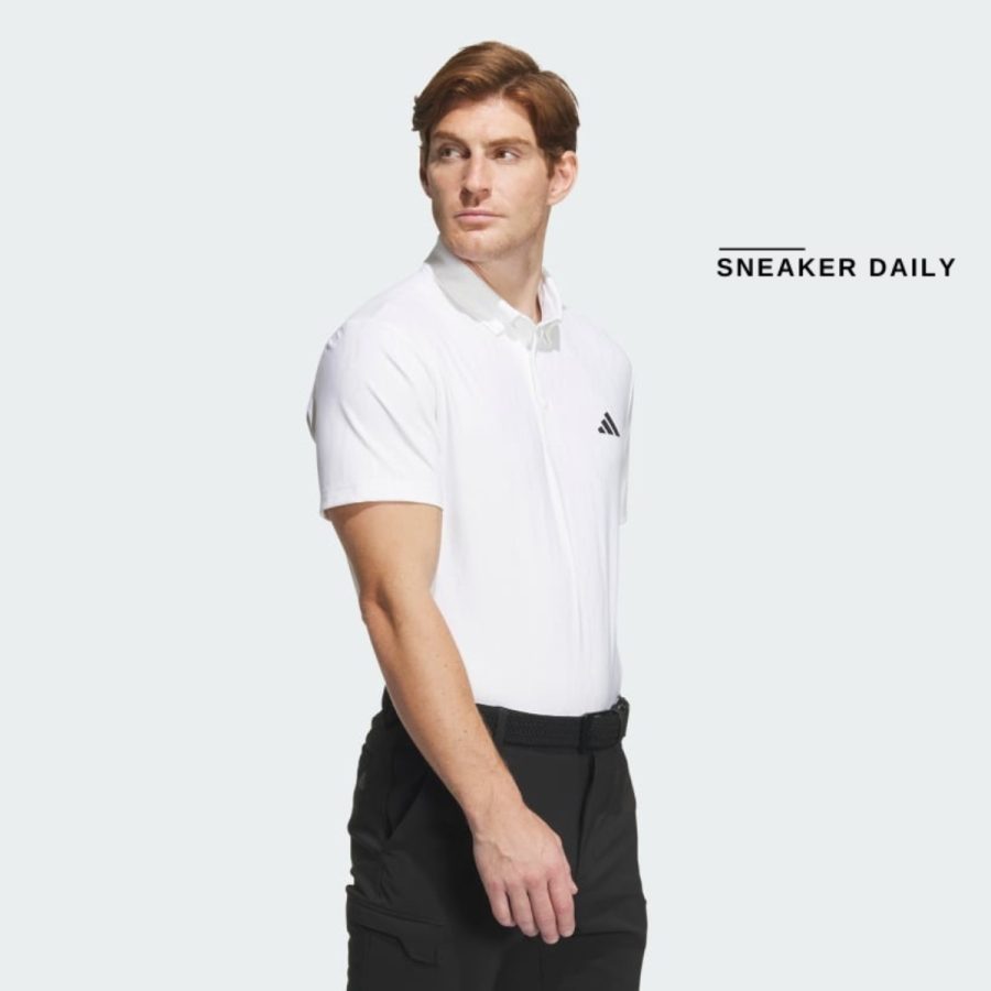 áo adidas heat.rdy debossed golf polo shirt - white in9034
