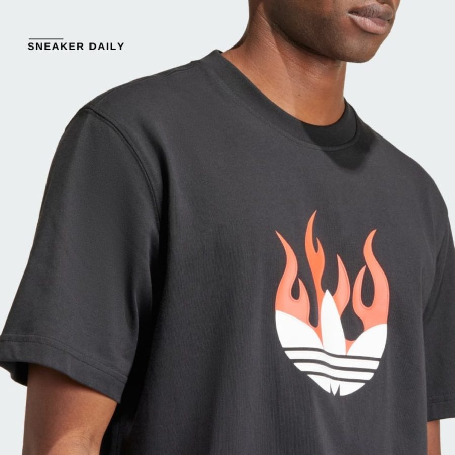 áo adidas originals flames logo tee - black is0178