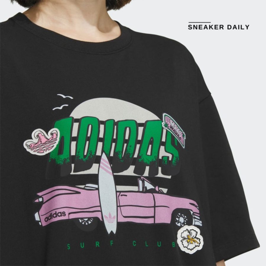 áo adidas summer holiday graphic play short sleeve tee - black iw6297