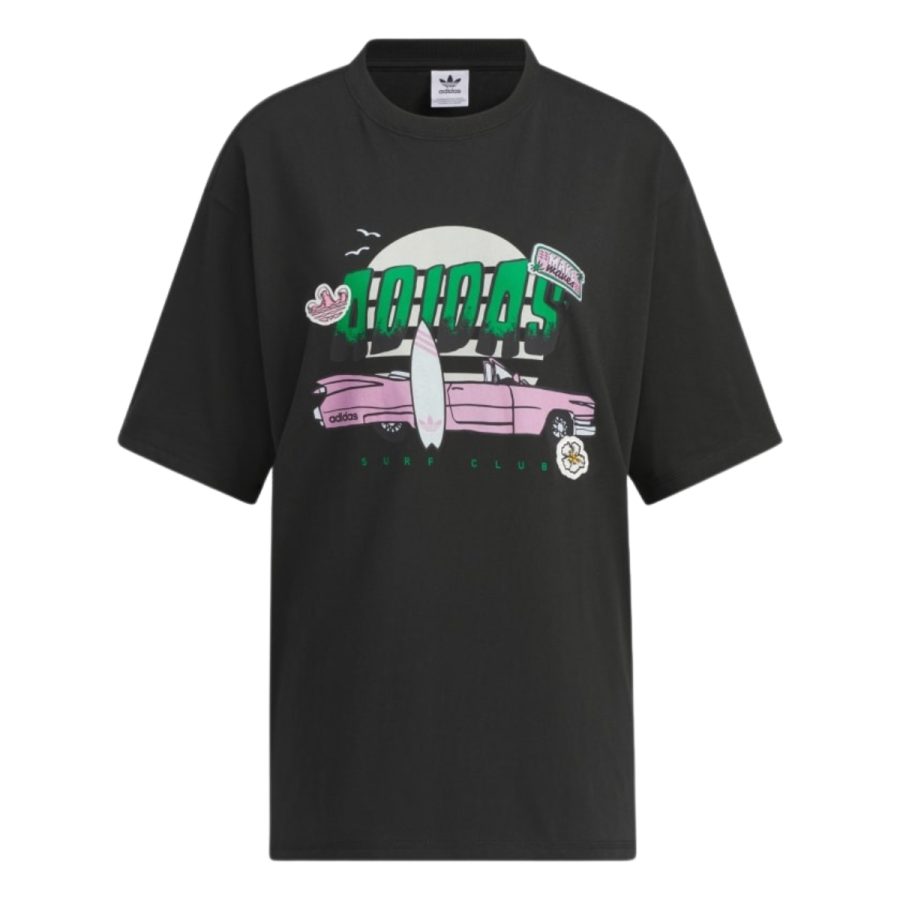 áo adidas summer holiday graphic play short sleeve tee - black iw6297