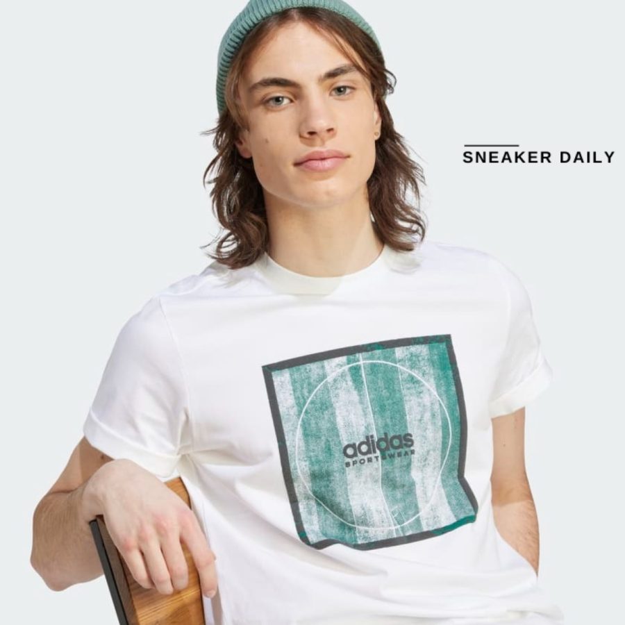 áo adidas tiro box graphic tee - white ii3595