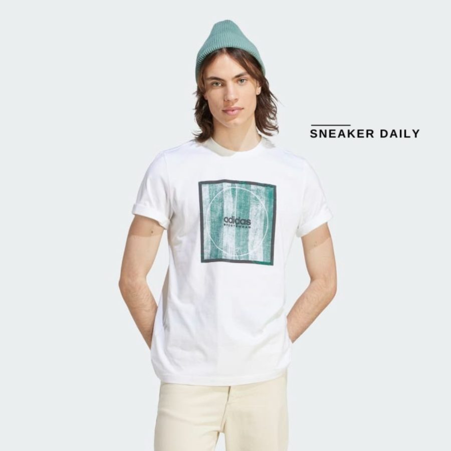 áo adidas tiro box graphic tee - white ii3595