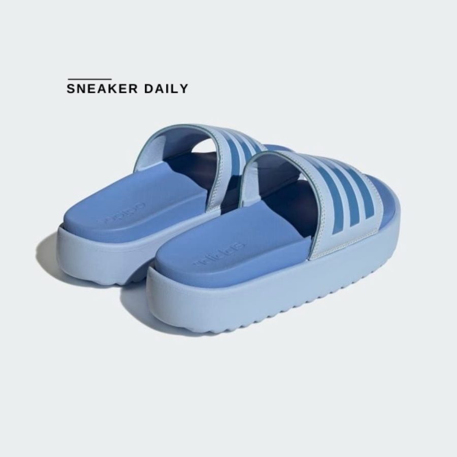 dép (wmns) adidas adilette platform slide 'blue dawn' hq6181