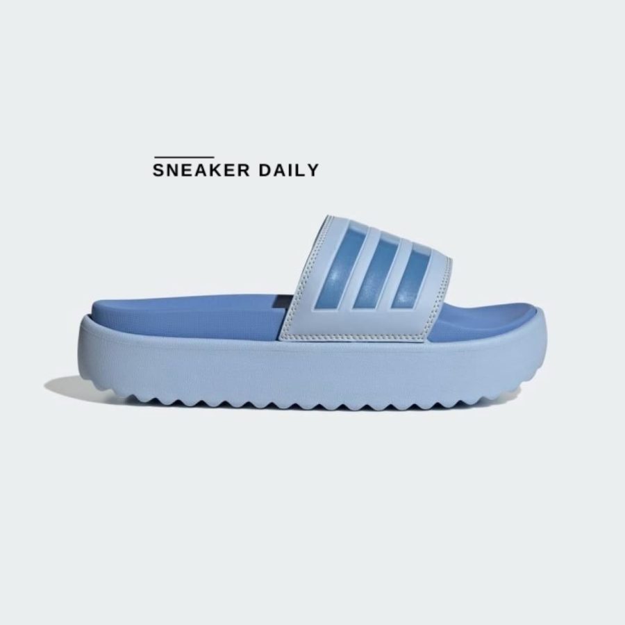 dép (wmns) adidas adilette platform slide 'blue dawn' hq6181