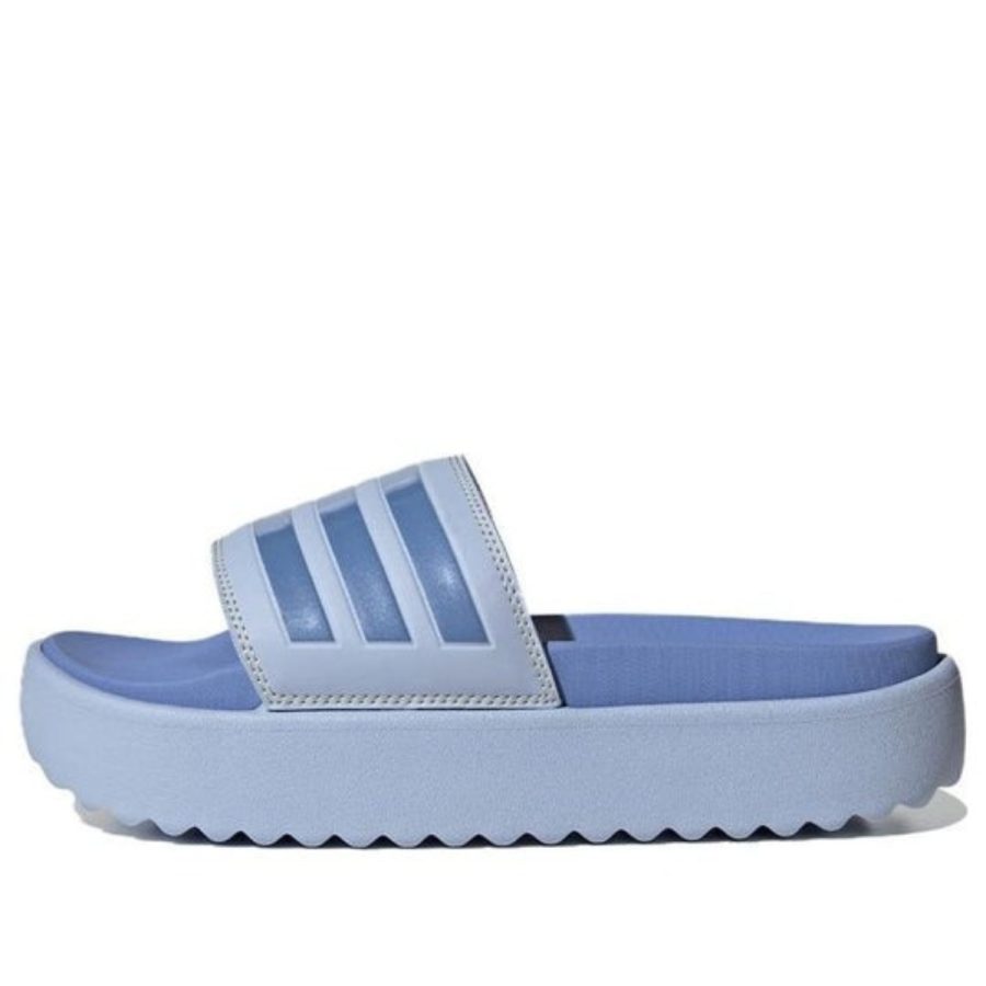 dép (wmns) adidas adilette platform slide 'blue dawn' hq6181