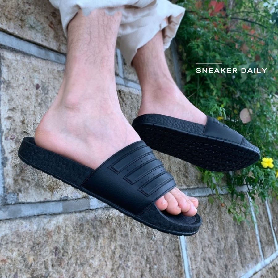 dép adidas adilette boost slide 'carbon core black' gx4285