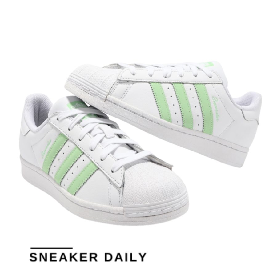 giày adidas superstar 'white semi green spark' (wmns) ie3005