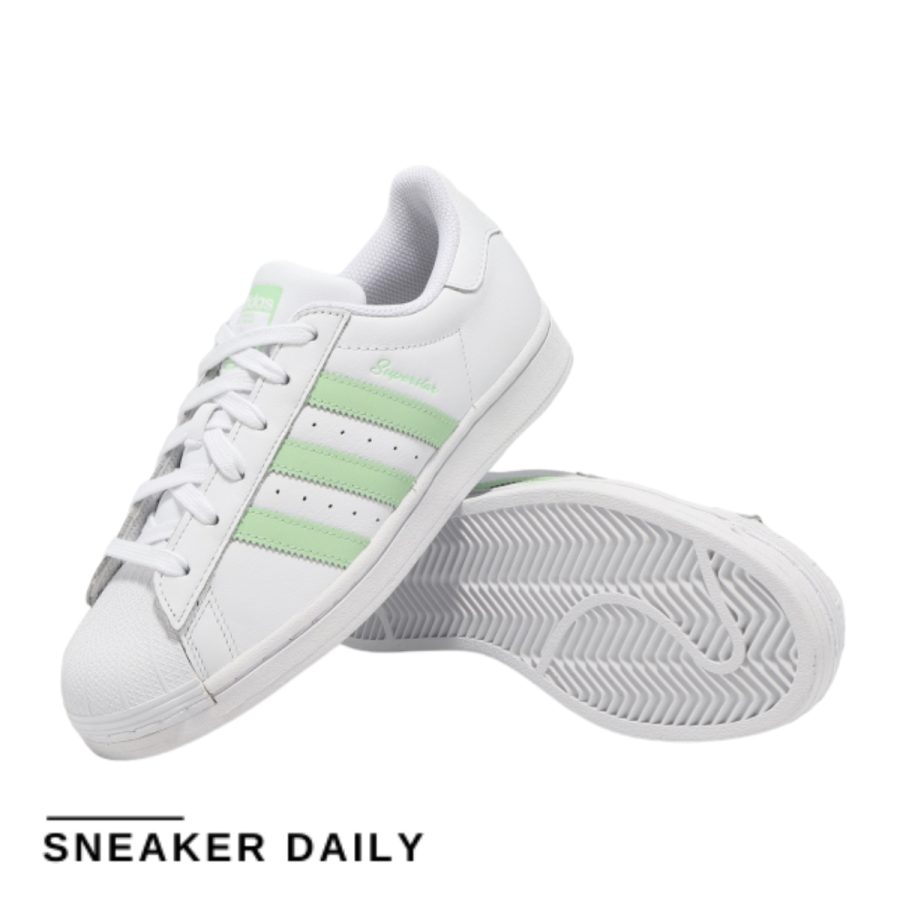 giày adidas superstar 'white semi green spark' (wmns) ie3005