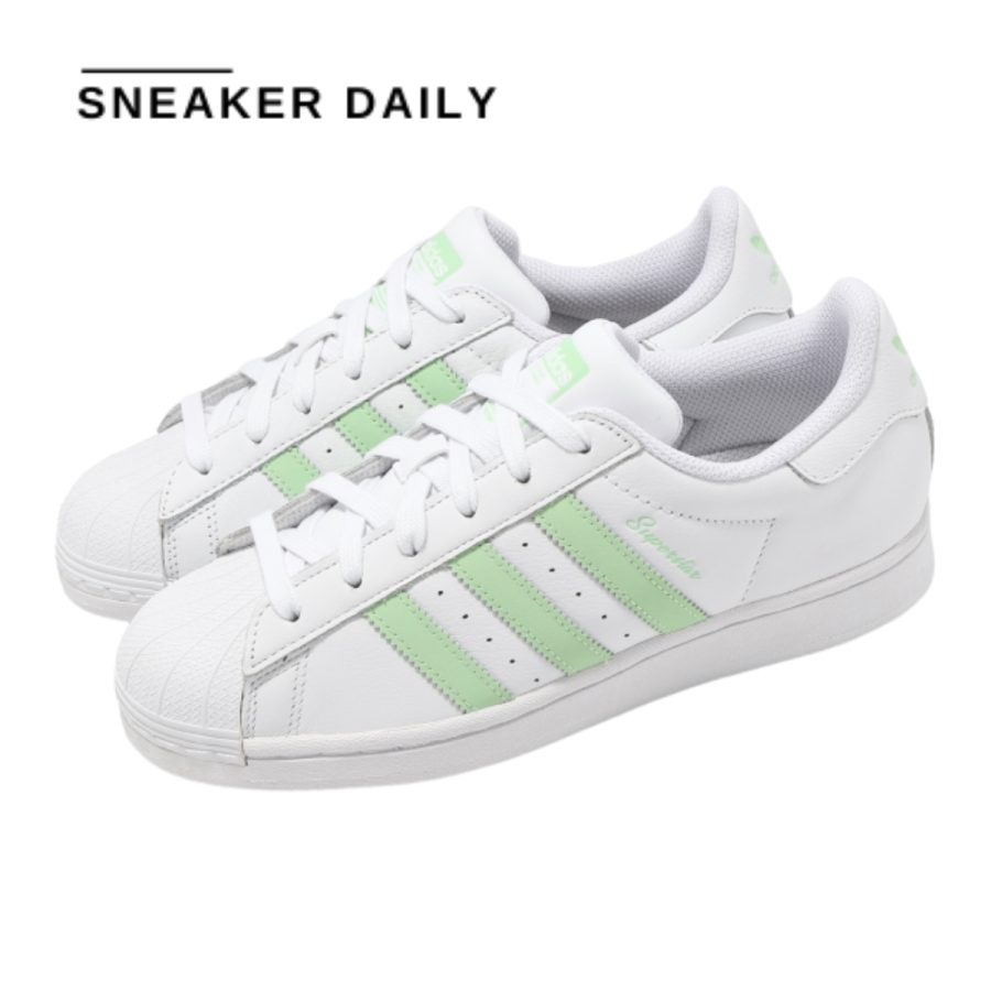 giày adidas superstar 'white semi green spark' (wmns) ie3005