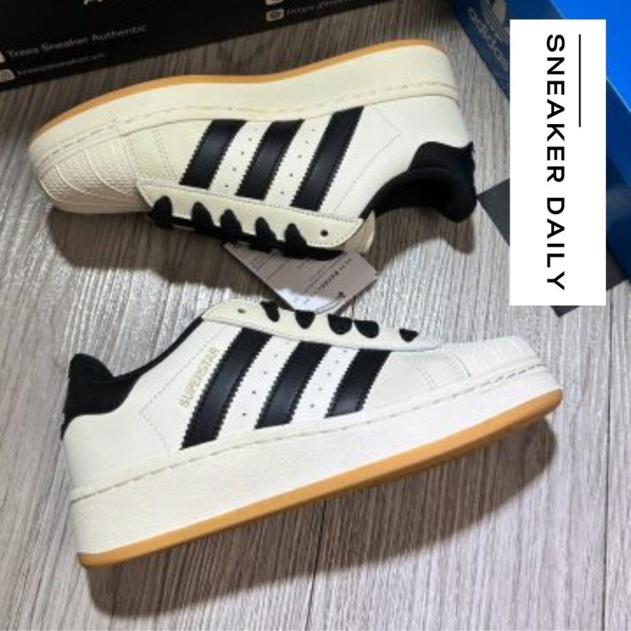 giày adidas superstar xlg 'cream black gum' (wmns) id5698