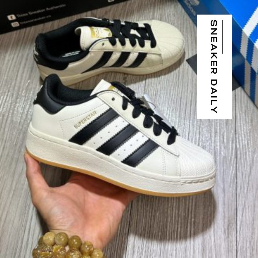 giày adidas superstar xlg 'cream black gum' (wmns) id5698