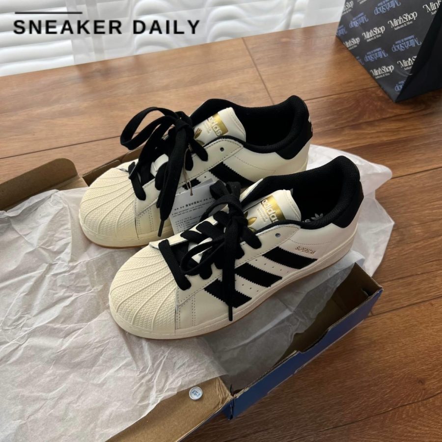 giày adidas superstar xlg 'cream black gum' (wmns) id5698