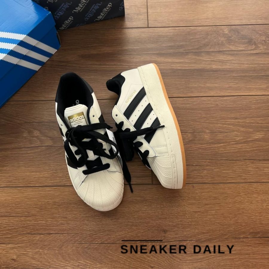 giày adidas superstar xlg 'cream black gum' (wmns) id5698