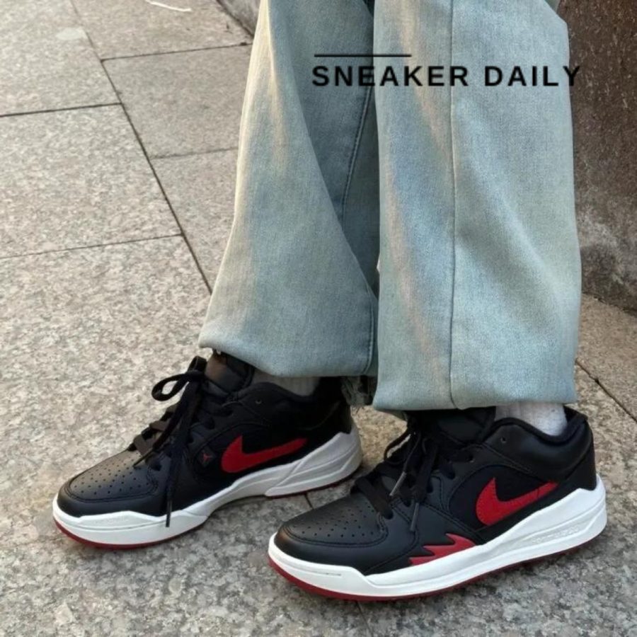 giày air jordan stadium 90 'black gym red' (wmns) fb2269-001