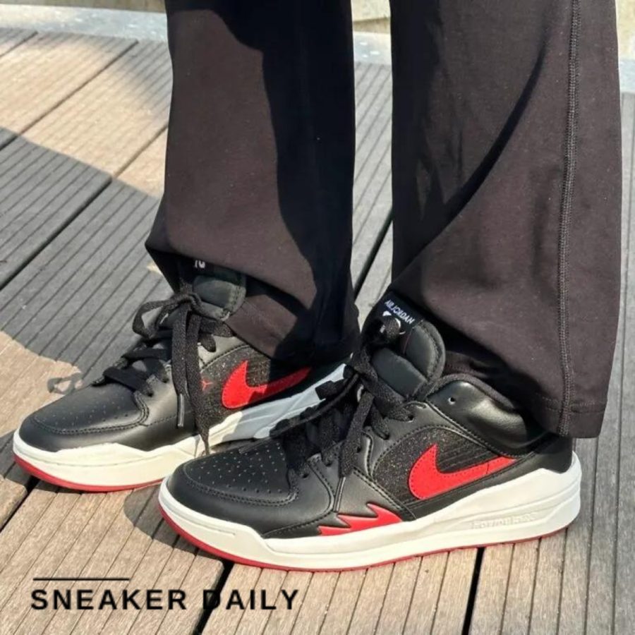 giày air jordan stadium 90 'black gym red' (wmns) fb2269-001