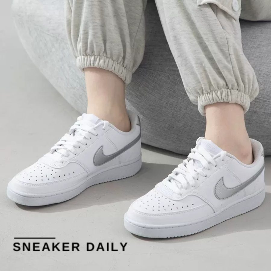 giày nike court vision 1 low next nature 'white metallic silver' (wmns) dh3158-108