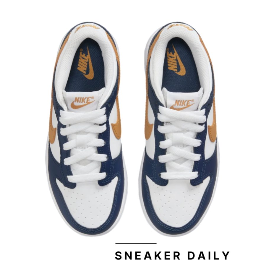 giày nike dunk low gs 'midnight navy wheat' fb9109-111