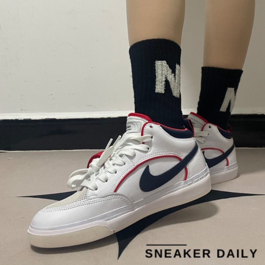 giày nike react leo sb 'white midnight navy' fd0268-100