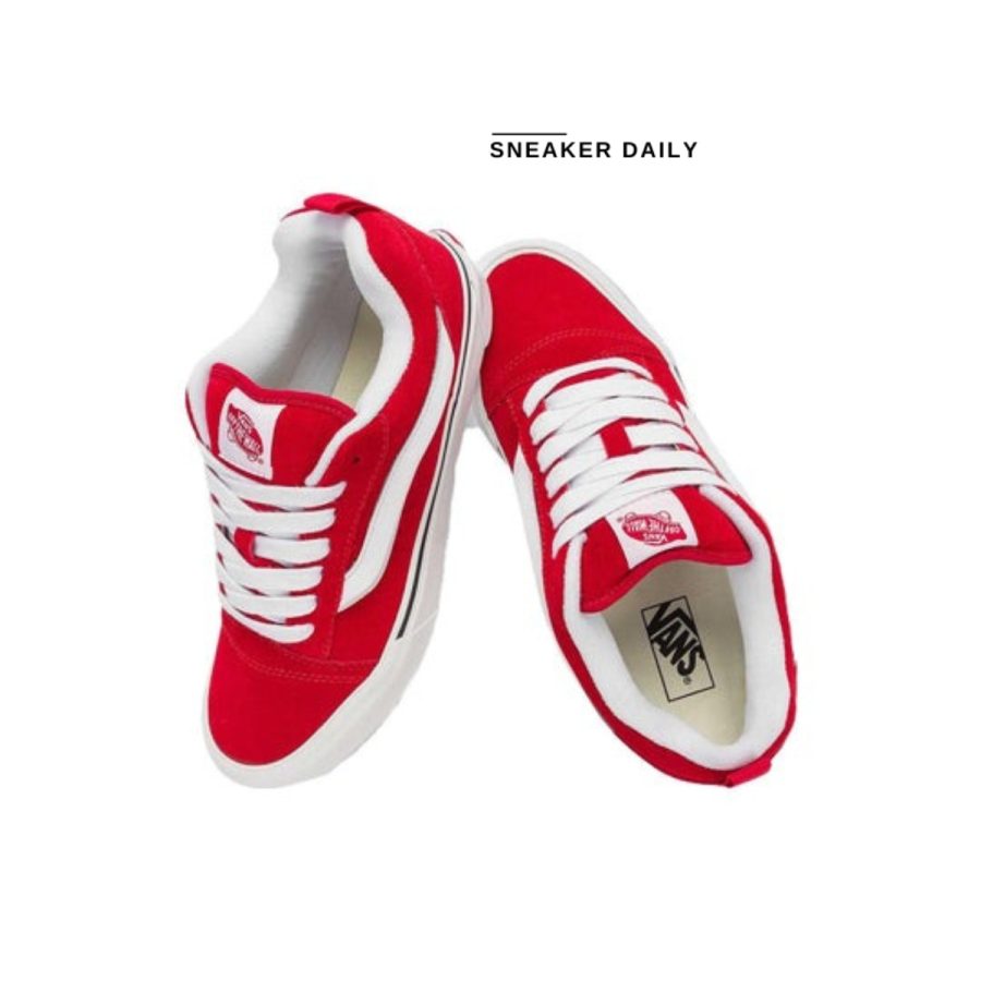 giày vans knu skool 'red white' vn0009qcjv6