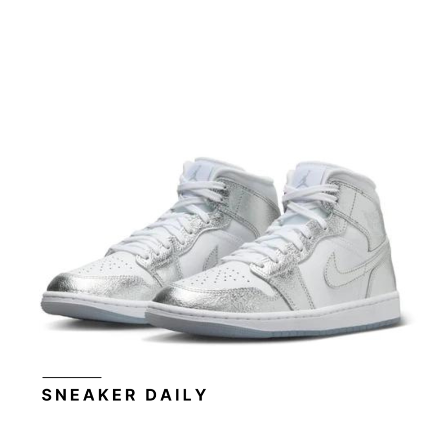 giày (wmns) air jordan 1 mid se 'metallic silver' fn5031-100