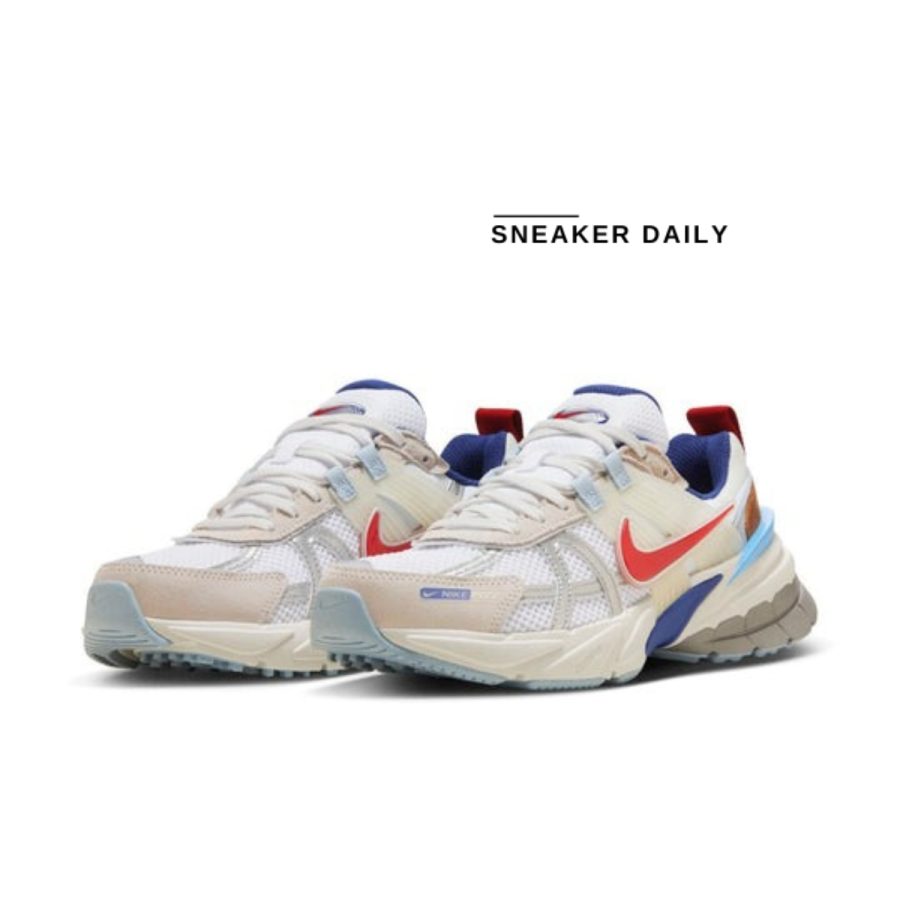 giày (wmns) nike v2k run 'metallic silver gym red university blue' hf5724-061