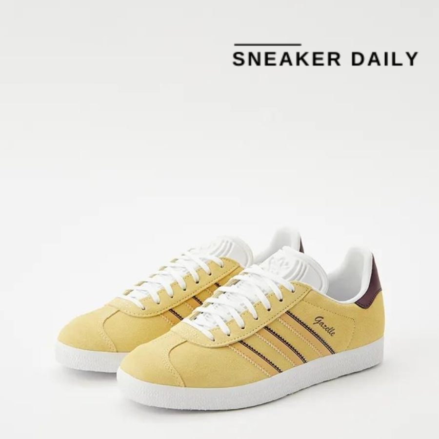 giày adidas gazelle 'almost yellow maroon' (wmns) ie0443