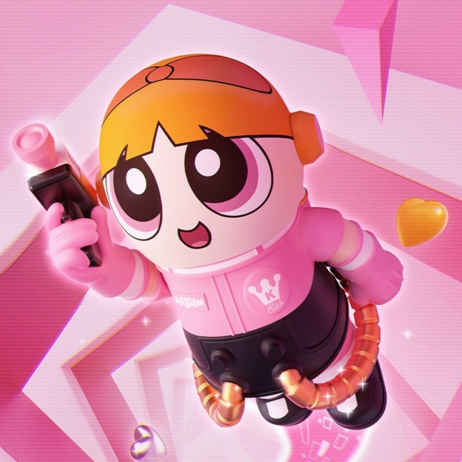 mô hình mega space molly 400%+100% powerpuff girls-blossom pop mart 6941848260291