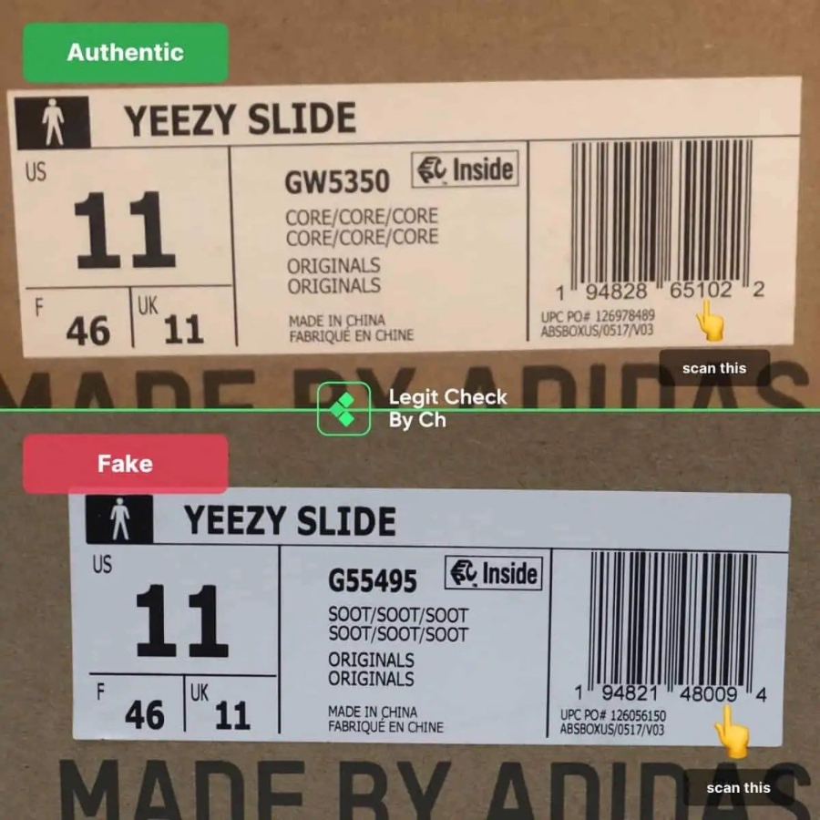 phân biệt dép yeezy slide thật giả