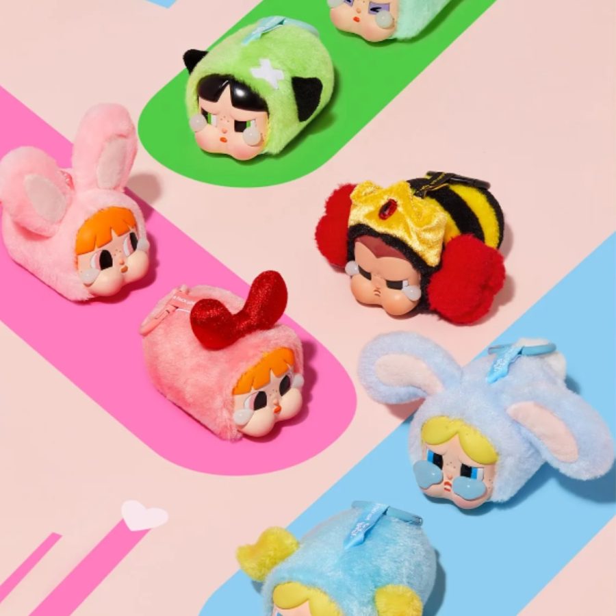 pop mart crybaby × powerpuff girls series vinyl face plush blind box bunny bubbles