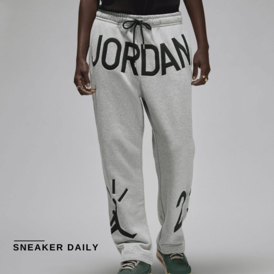 quần air jordan x nina chanel abney fleece pants 'grey black' fz7518-063