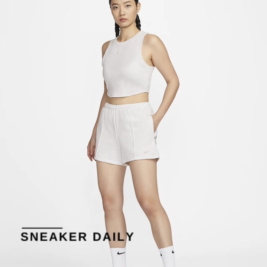 quần nike sportswear chill terry women's mid-rise 10cm french terry shorts hf6941-051