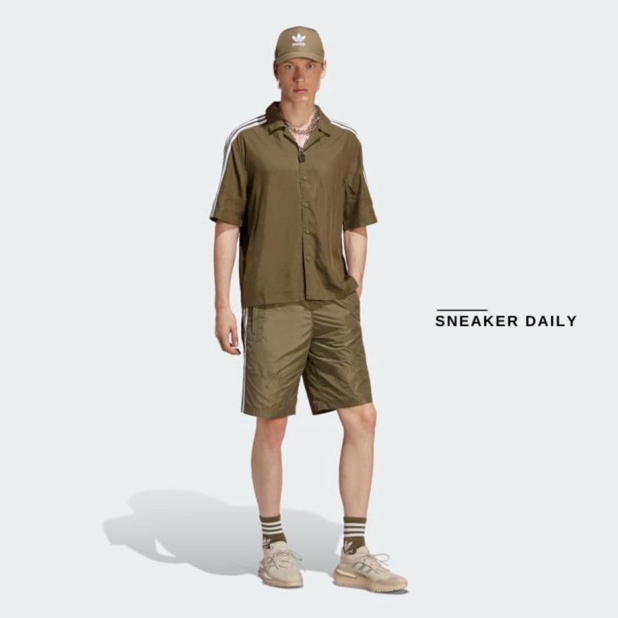 quần adidas adicolor parley shorts - olive strata hs2090