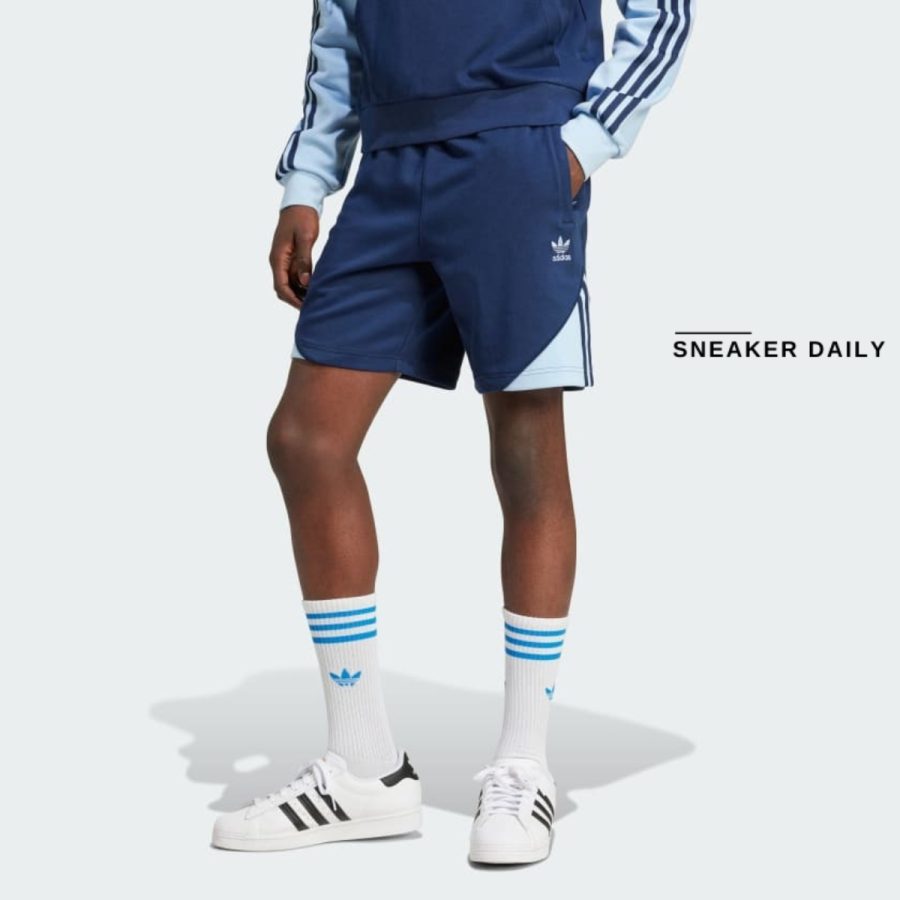 quần adidas sst colorblock shorts - night indigo iy4864